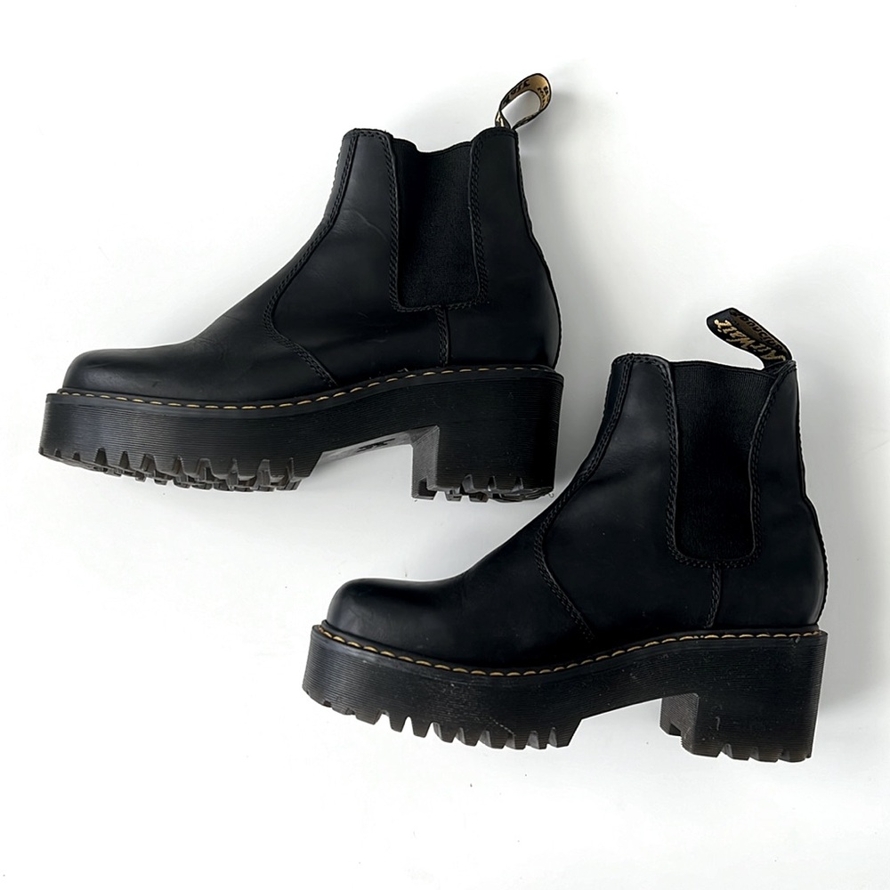 Dr Marten ROMETTY WYOMING LEATHER PLATFORM CHELSEA BOOTS Black US 5 EU 36 - Picture 8 of 11